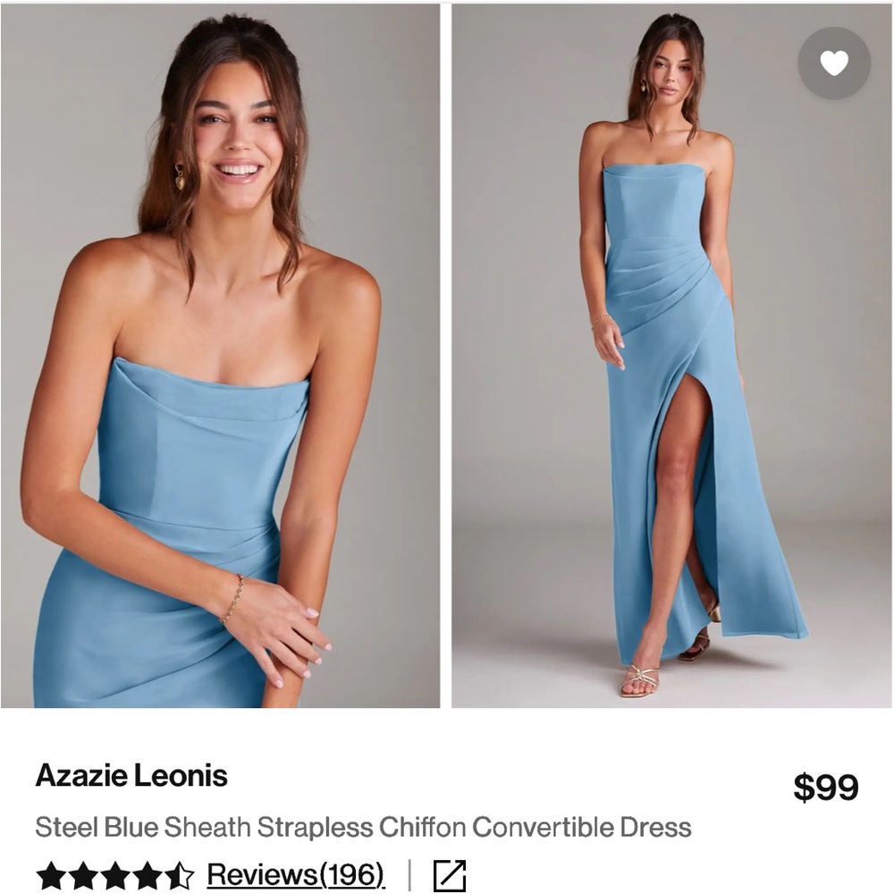Azazie Leonis Dress in Steel Blue